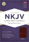 NKJV Large Print Compact Reference Bible - Brown Leather Touch